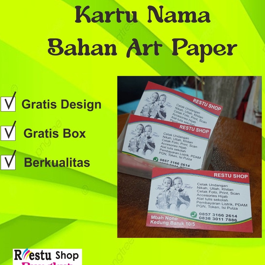 

Kartu Nama Premium Art paper Free Design MURAH