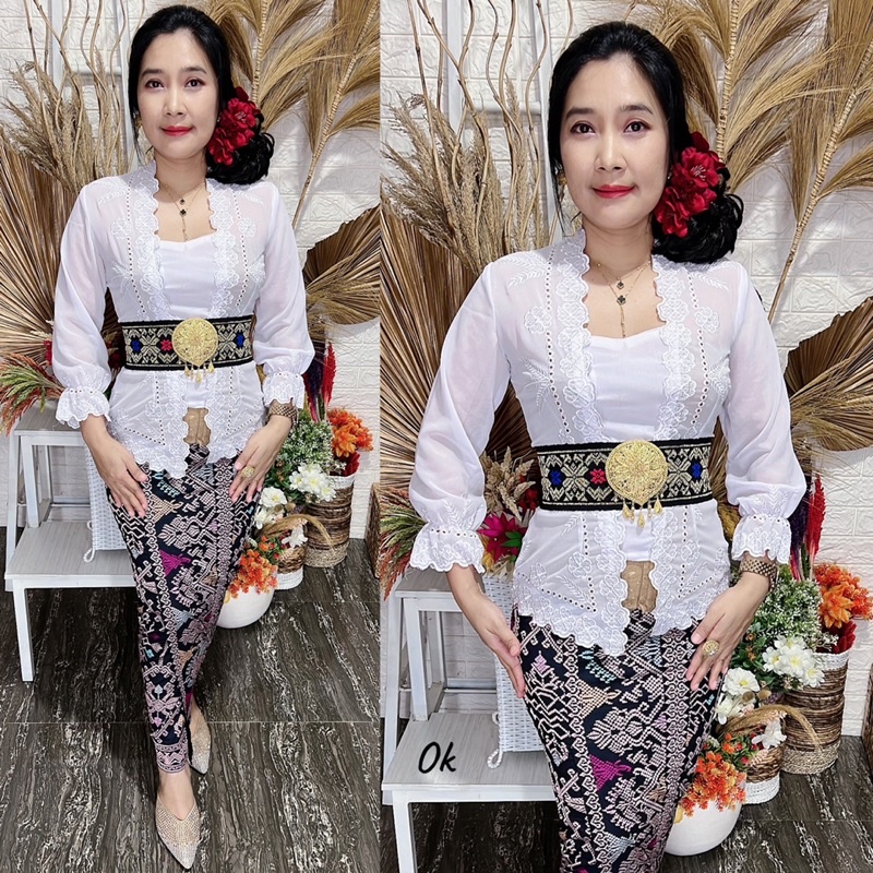 kebaya jadi bordir motif melati