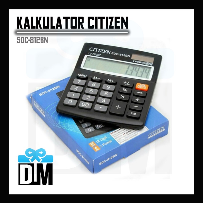 

Kalkulator 12 Dit Alat Mesin Hitung Citizen Cmzen Czen Office Ukuran Standar Dengan Dus dan Batre