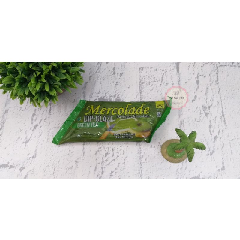 Mercolade Dip Glaze GreenTea 200gr,Glaze Donat