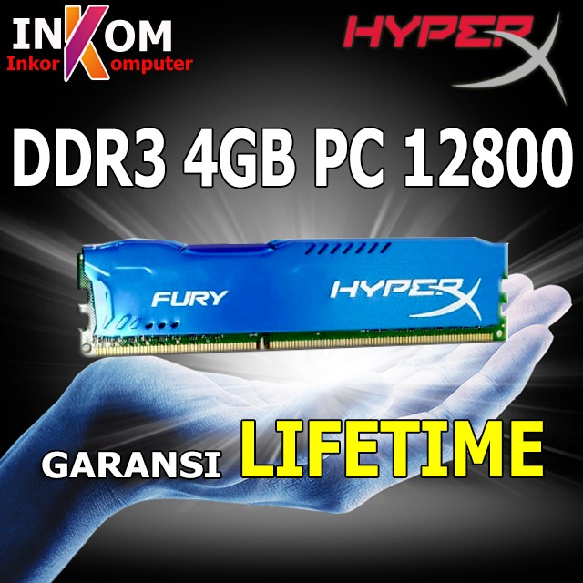 RAM MEMORY / RAM PC HYPER X FURY GAMING DDR3 4GB