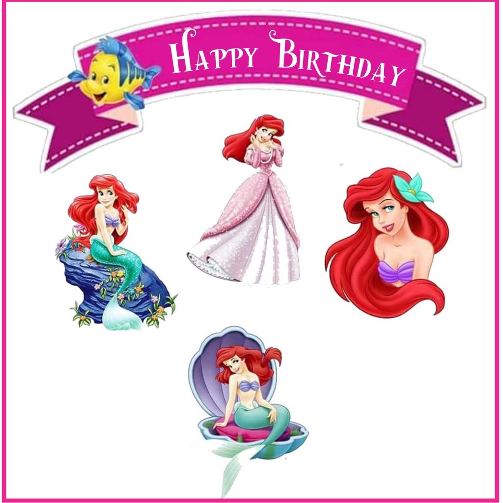 

BIGBAG TOPPER CAKE ULANG TAHUN / HIASAN KUE ARIEL PRINCESS