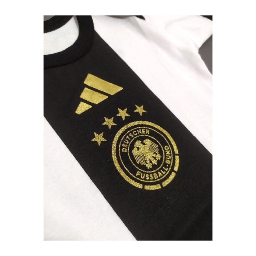 Jumper bayi jerman home newborn baju kodok kaos piala dunia sepak bola fashion katun jumpsuit pakaian anak romper jersey sport outfit apparel club baby terusan bodysuit putih