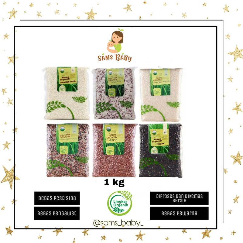 

Beras organik Lingkar Organik vakum premium 1 kg