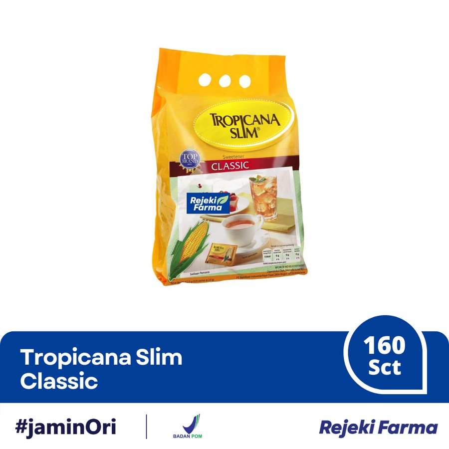 

Tropicana Slim Classic Sweetener 160 sachet - Rendah Gula Sugar Klasik
