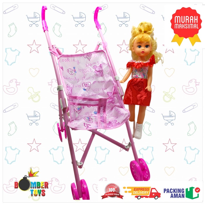 MAINAN DORONGAN BAYI BONEKA STROLLER BAYI A2019-10 Music Besar Jumbo papa mama ic