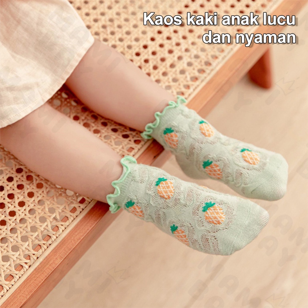 OKEYI Kaos kaki bayi motif buah/Kaus kaki bayi perempuan anti slip/Baby Socks