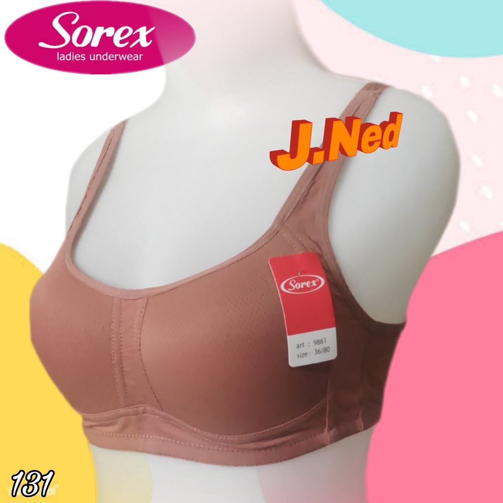 J131 BRA SOREX TALI LEBAR BUSA TANPA KAWAT EXTRA COMFORT CUP B  SIXE 34 - 40