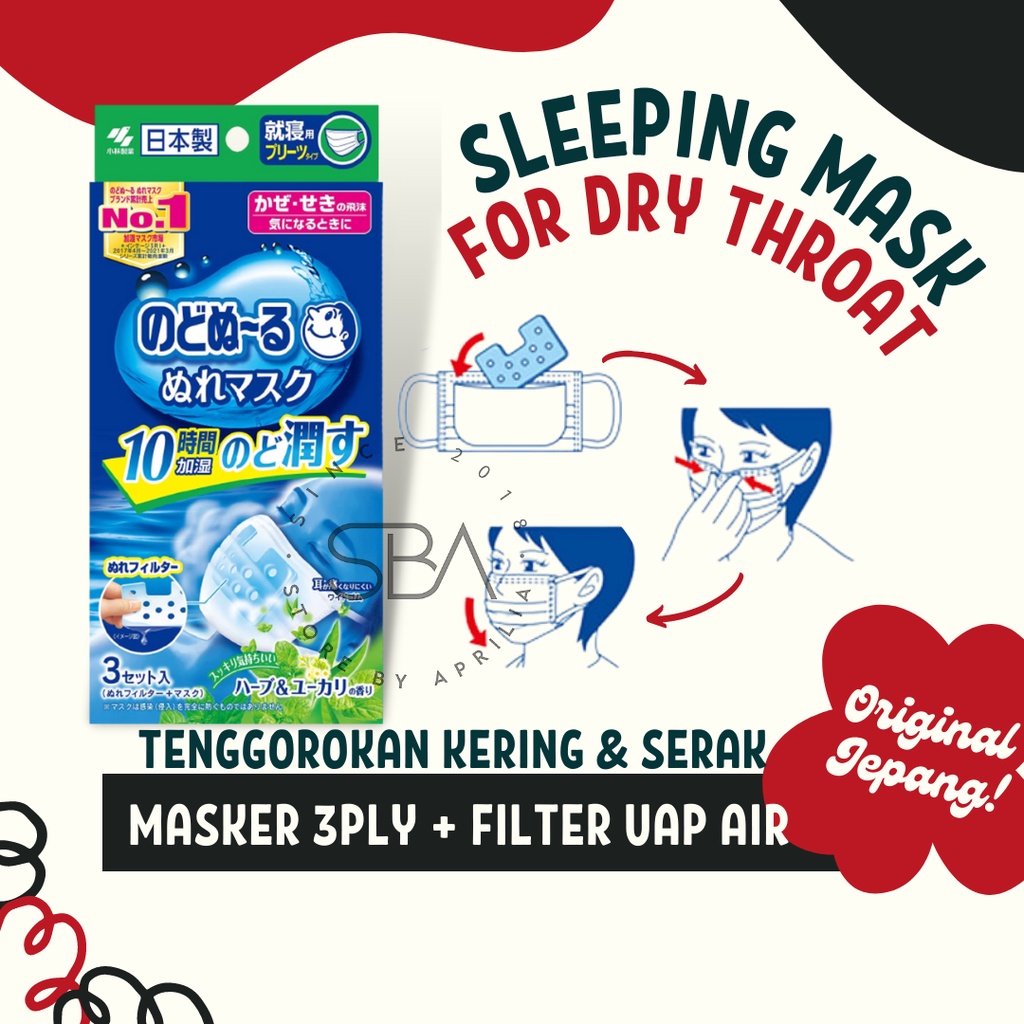 Jual Sleeping Mask for Dry Throat (3 Ply) Original Jepang, Masker Untuk