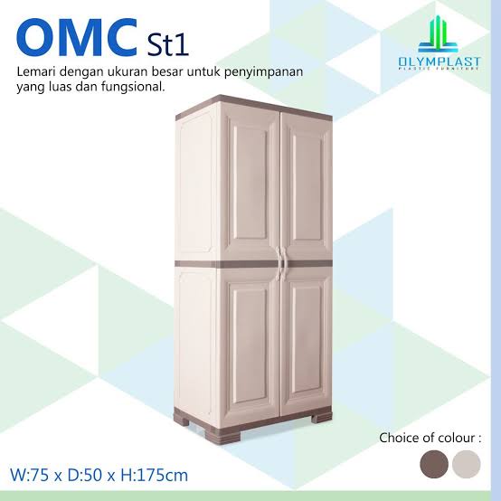 Lemari Pakaian 2pintu Plastik Olymplast OMC ST1 Promo Murah Laris