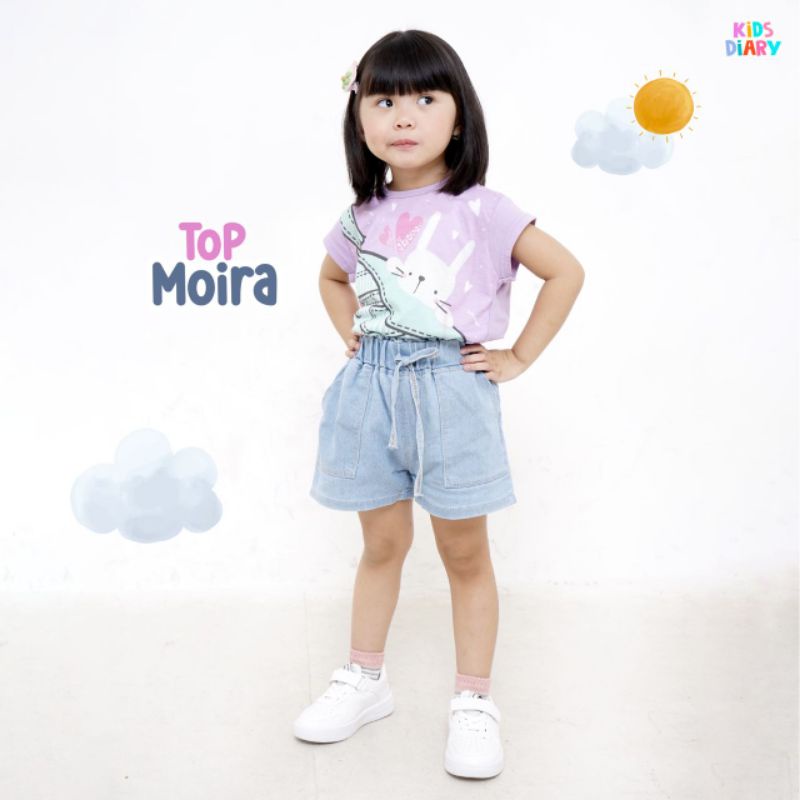 BAJU KAOS ATASAN ANAK PEREMPUAN KAOS RUMAH ANAK KIDS DIARY TOP MOIRA