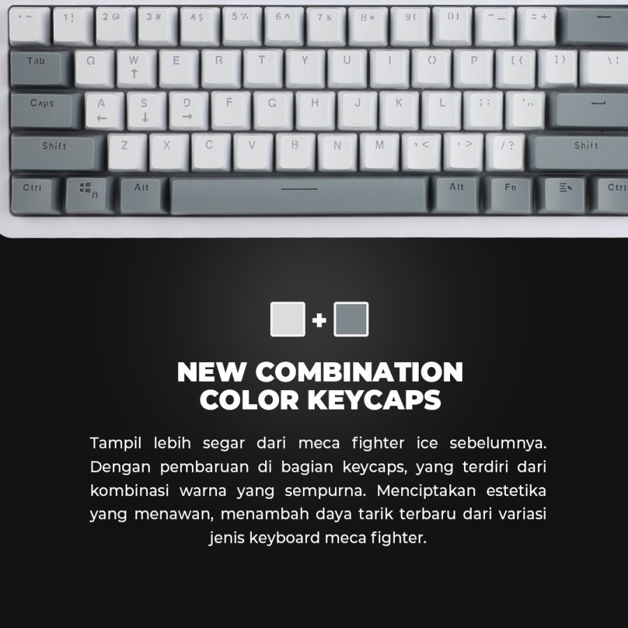 Digital Alliance Keyboard Gaming Meca Fighter Ice TKL SE White Grey