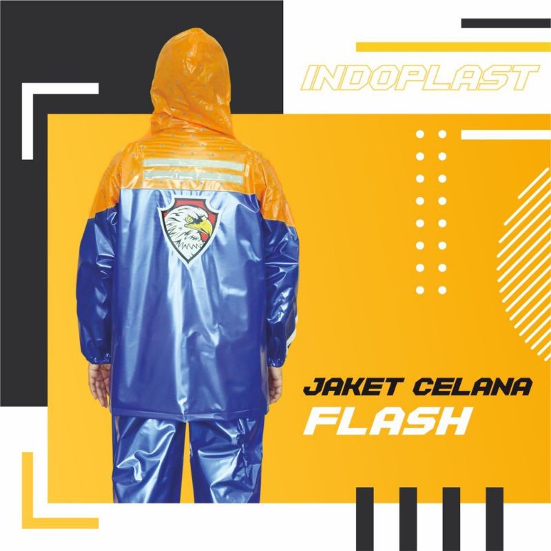 Jas Hujan Remaja FLASH Indoplast Setelan Baju Jaket Celana Murah Pria Wanita Scotchlight Raincoat