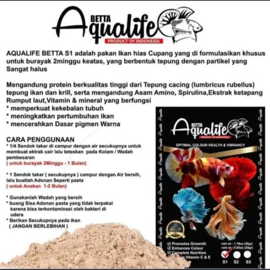 Pelet Ikan Cupang AQUALIFE BETTA FOOD S1 Pelet Ikan BURAYAK ANAK IKAN Pakan Burayak Pakan Cupang Aqualife Pakan Ikan Hias Berkualitas Makanan Ikan Cupang Makanan Cupang Pakan Ikan Cupang Pelet Aqualife Anakan Ikan Kebutuhan Pelet Ikan Hias Pellet Ikan