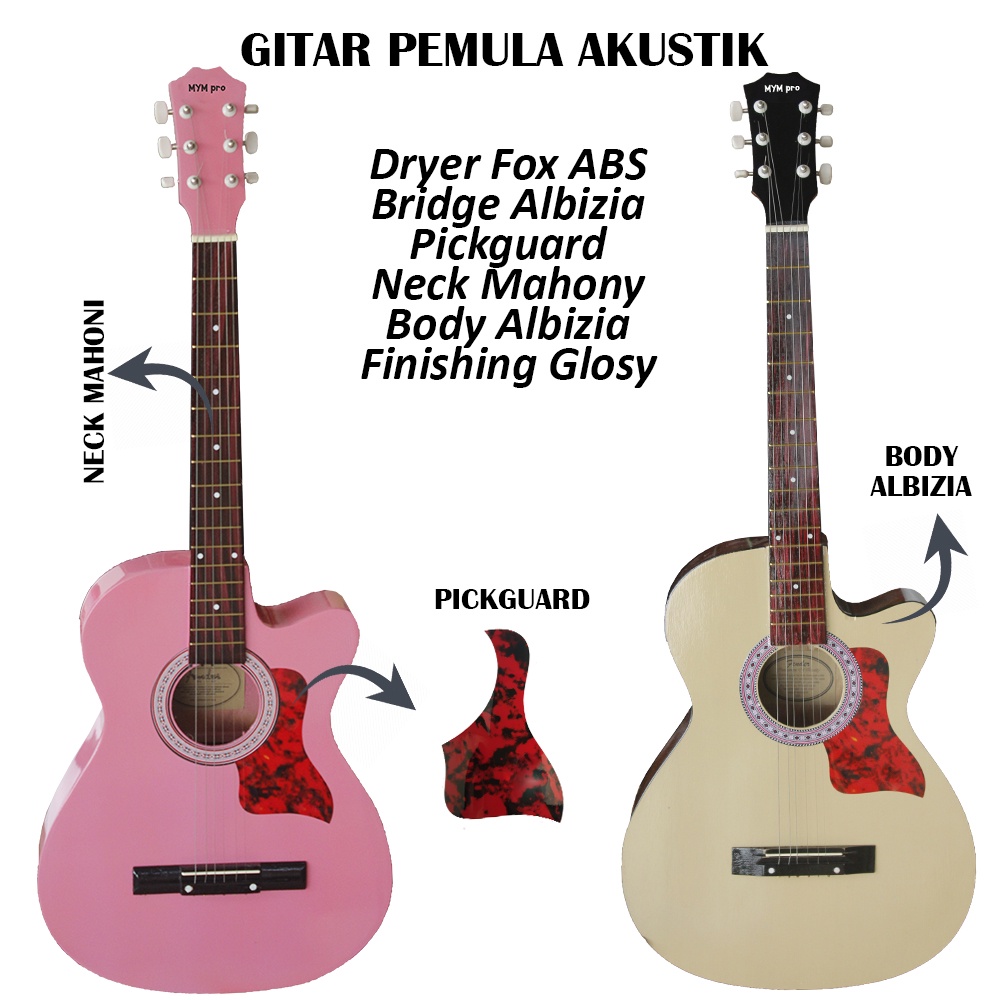 Gitar akustik FULL BONUS Pemula FREE PACKING KAYU DAN GARANSI