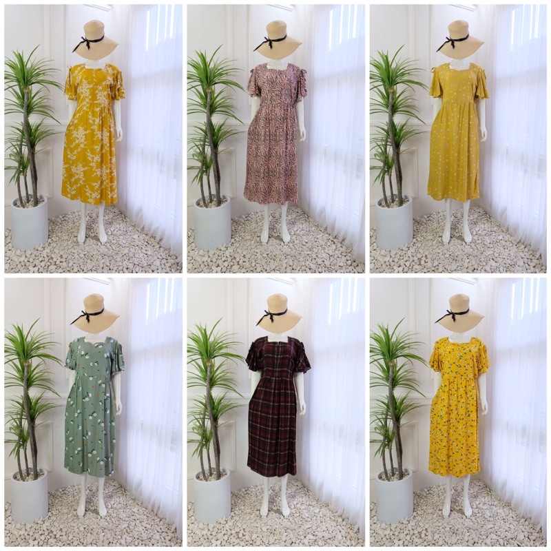 DASTER PITA TALI PUNDAK KANAN KIRI | DRESS MOTIF RAYON VISCOSE | DRESSC BUSUI FRIENDLY ADA ZIPPER | 