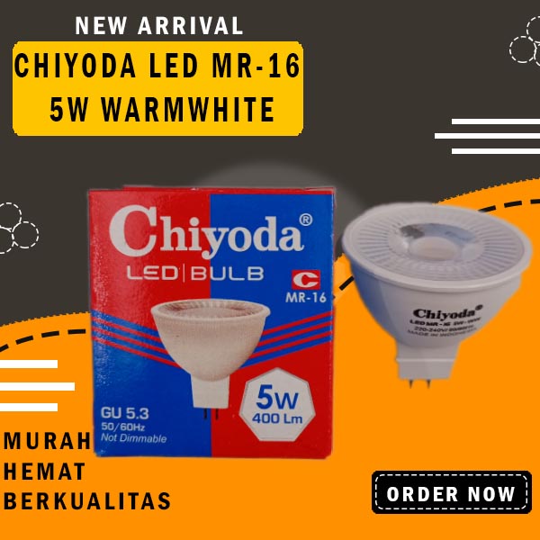 LAMPU LED CHIYODA MR16 AI PLASTIC 5W 250LM WARMWHITE LAMPU HIAS