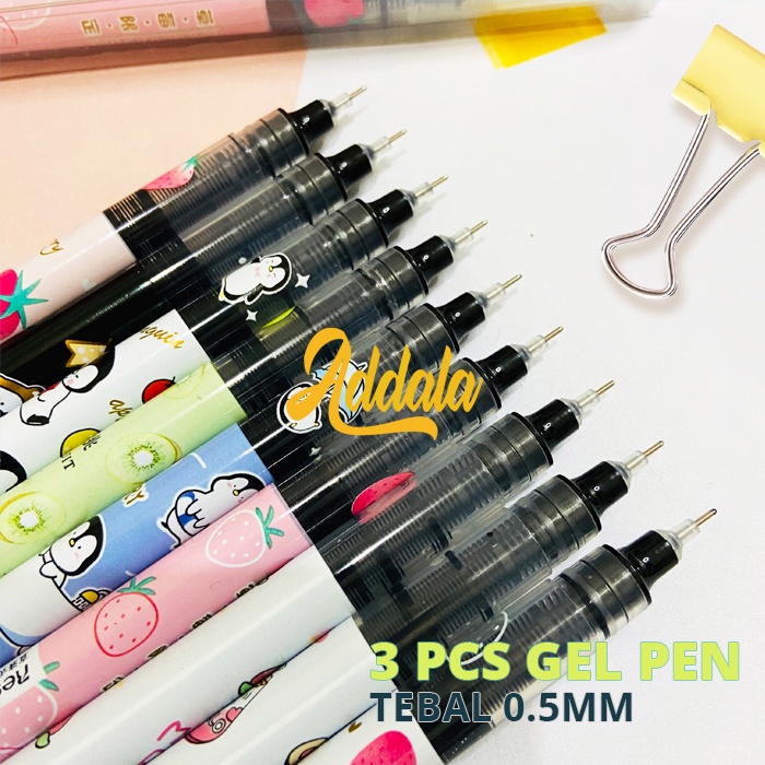 

3 PCS PULPEN GEL 0.5mm - 3 PCS RESUN CUTE GEL PEN