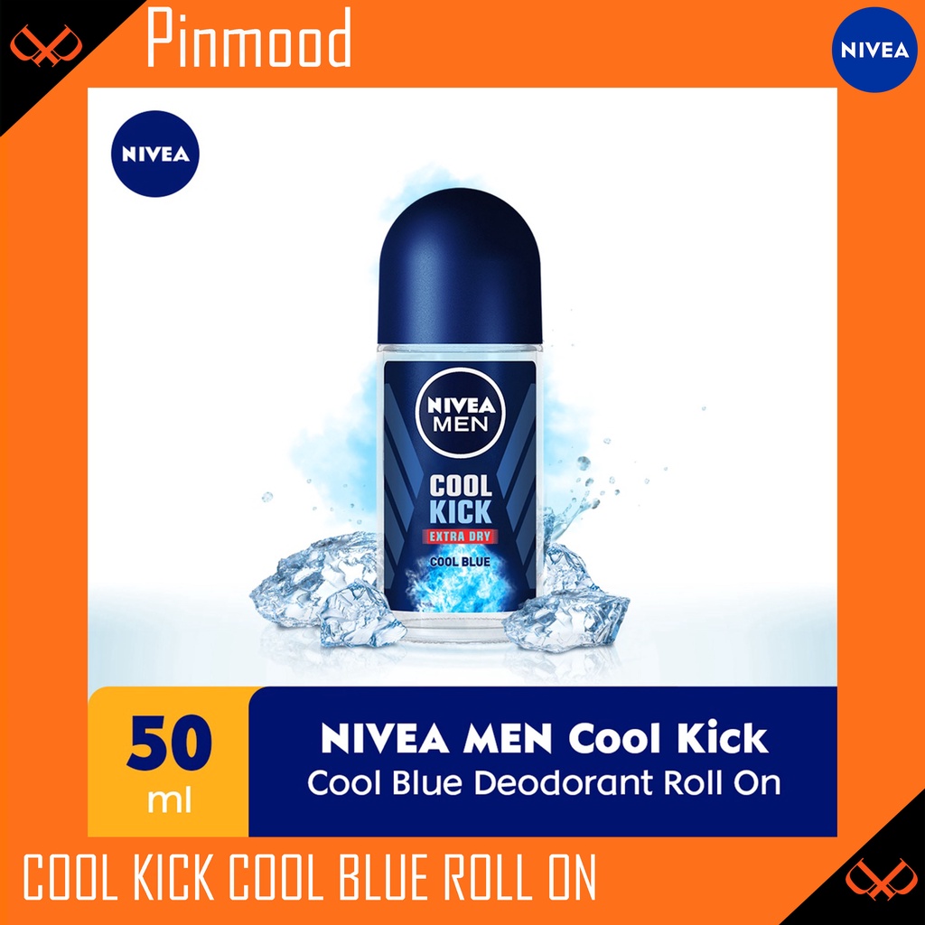 NIVEA MEN DEODORANT COOL KICK [ 50 ML ] EXTRA DRY COOL BLUE ROLL-ON MALE DEODORAN PRIA PERSONAL CARE