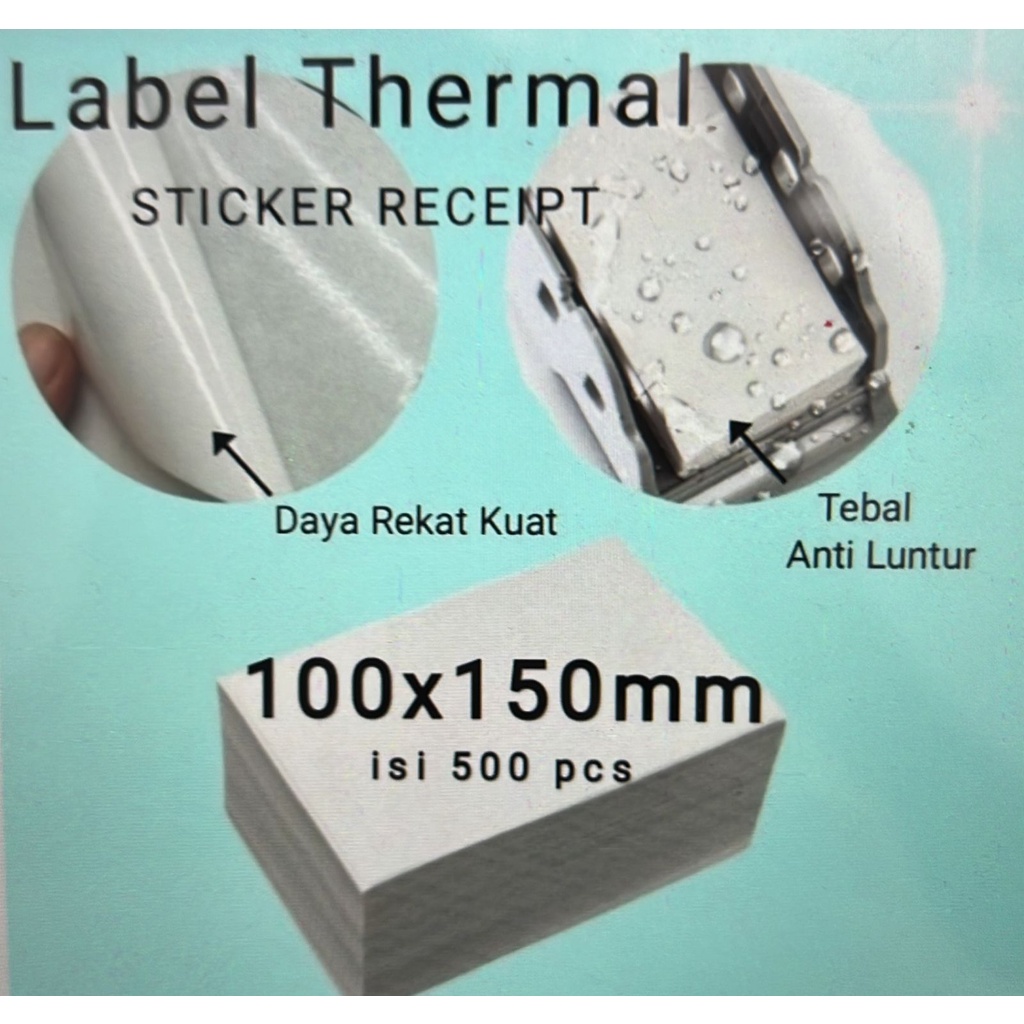 SHENAR THERMAL LABEL STIKER LABEL THERMAL 100x150 Isi 500pc Thermal Paper Roll/Lipat Lebih Tebal