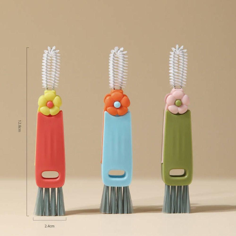 [Elegan] Sikat Botol Susu Tahan Lama Bermanfaat Bunga Trinity Cleaning Brush Groove Brush Cup Scrubber