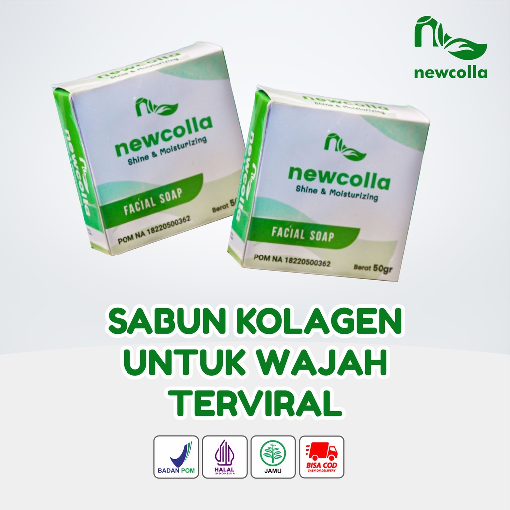Newcolla Sabun Wajah Cuci Muka Collagen Pencerah Wajah Anti Jerawat Ampuh Bpom Original