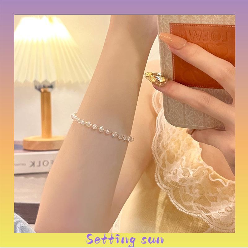 Gelang Kristal Fashion Korea Sederhana Wanita Gadis Gelang Perhiasan Aksesoris TN