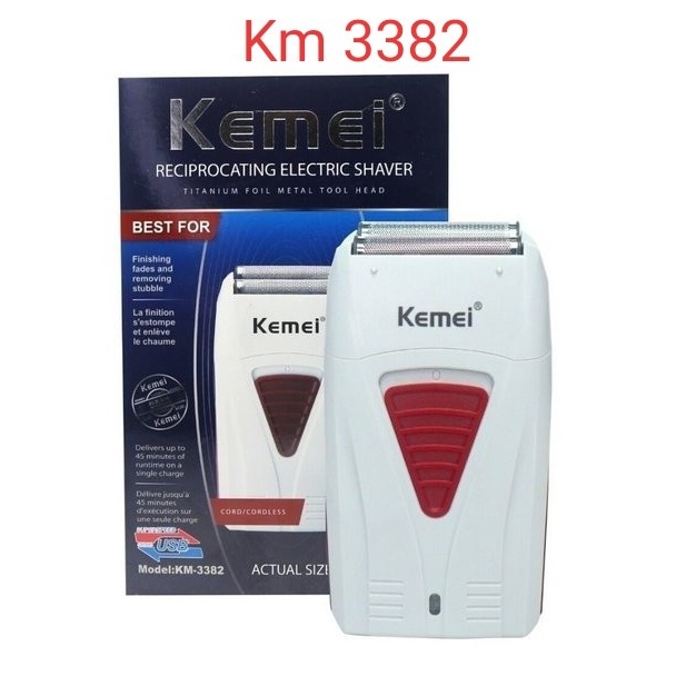 COD KEMEI KM-3382 SHAVER TWIN BLADE ALAT MESIN CUKUR JENGGOT KUMIS