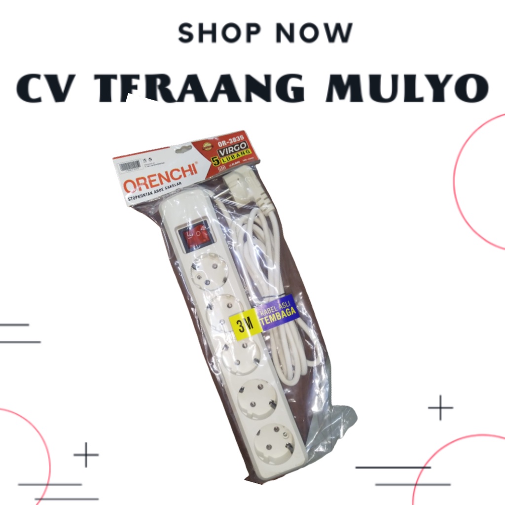 Stop Kontak Kabel + Sakelar 5Lubang 3Meter 3835 ORENCHI