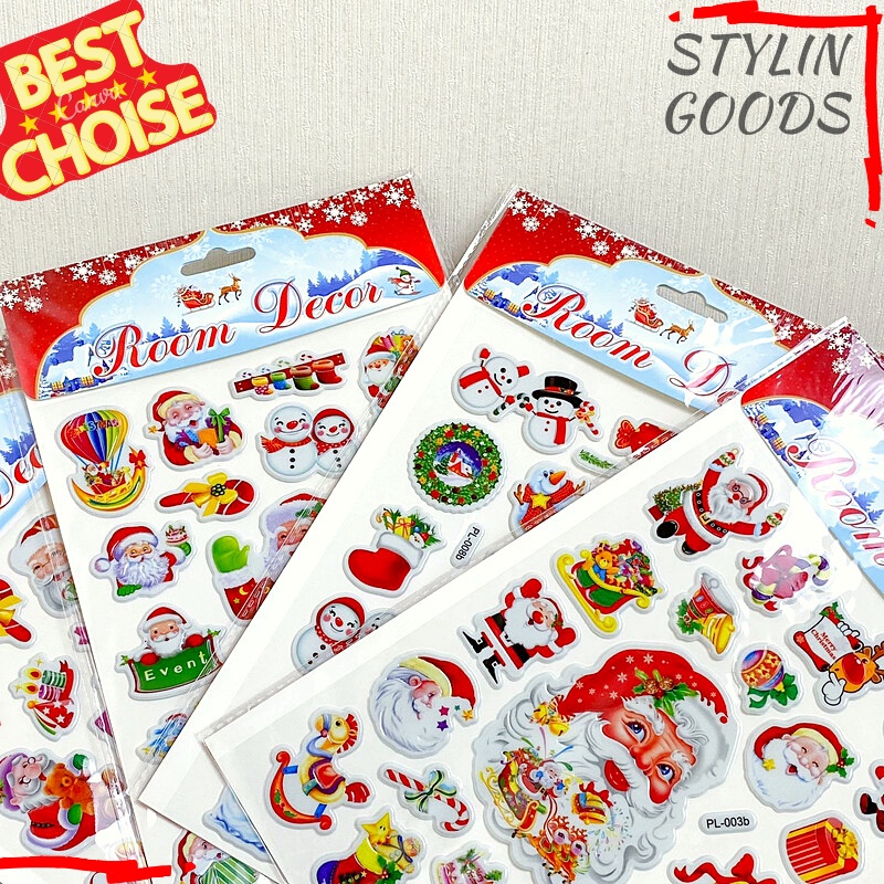 

ROOM DECOR STICKER TIMBUL BERGAMBAR SANTA CLAUS / STICKER TEMPEL EDISI NATAL 2022 TERSEDIA BANYAK VARIAN MOTIF TERBARU