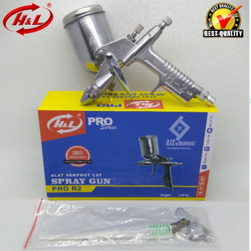 HL PRO Spray Gun / Semprotan Cat R2 200 ml Tabung Atas H&L