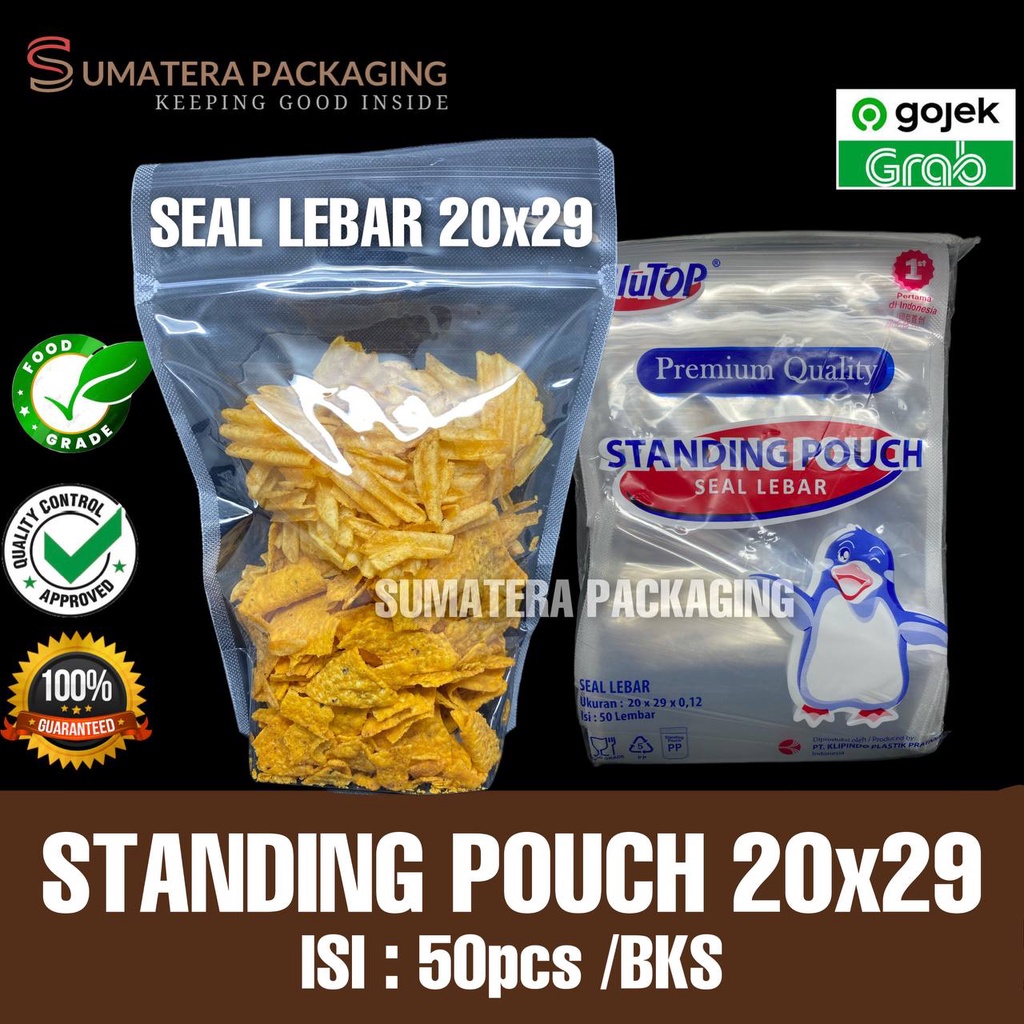 Jual Plastik Klip Standing Pouch Seal Lebar Uk 20x29 Isi 50pcs Shopee Indonesia 3658