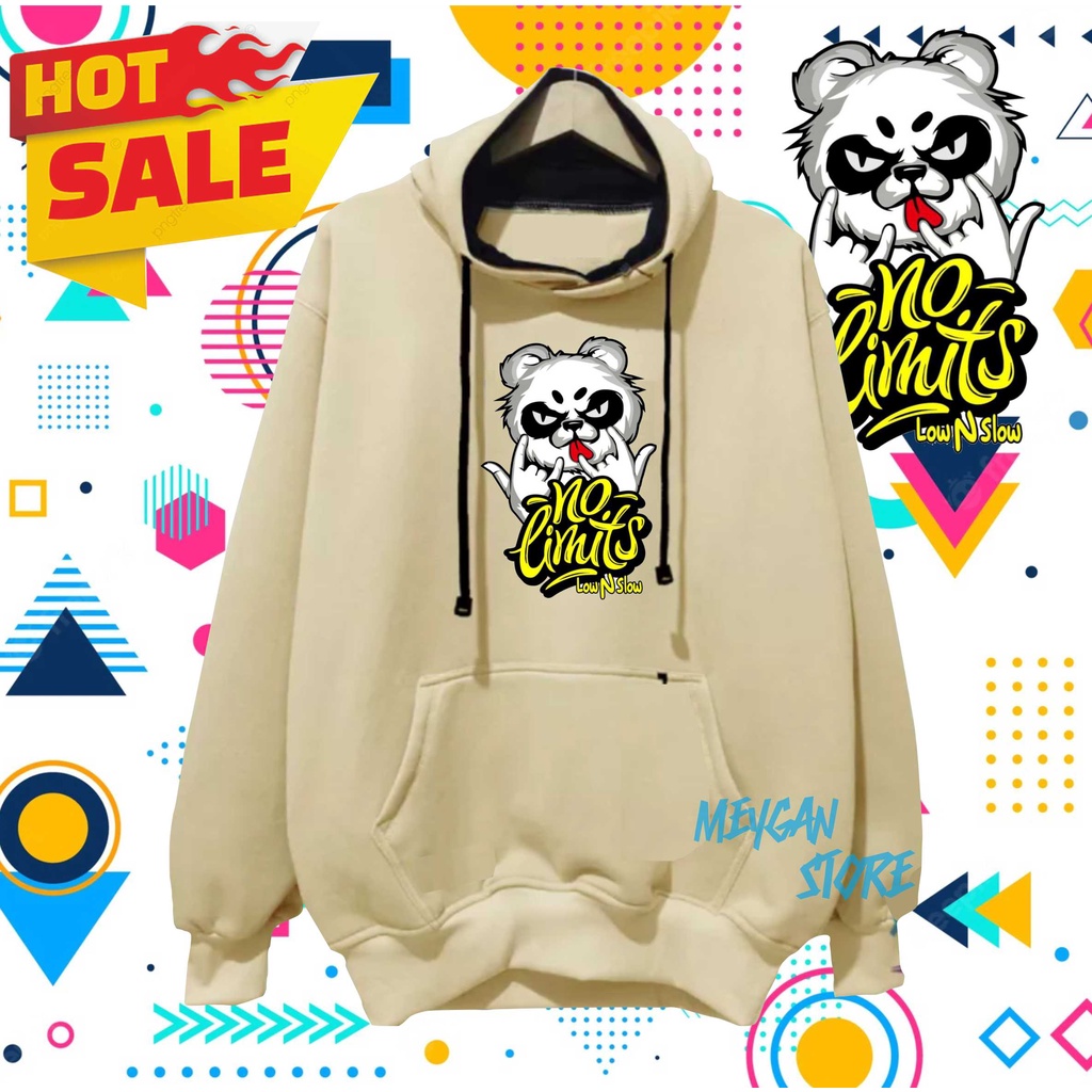 Hoodie Pria Distro No Limits Low and Slow Switer Hitam Premium Hoodie Remaja Putih Mint Terbaru TrendY Keren Kece Over size M L XL XXL - Meygan Store