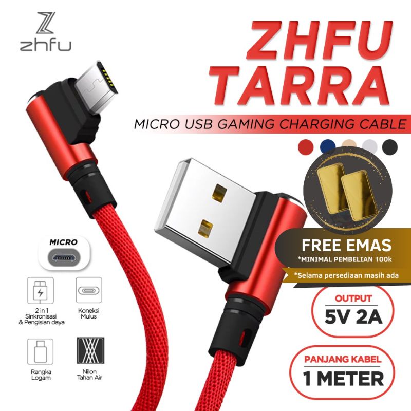 Zhfu Tarra Kabel Charger Gamer Type-C Micro Lightning Fast Charge