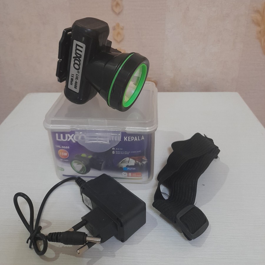 SENTER KEPALA [HEAD LAMP] LED 15 W &amp; 20 W LUXCO LHL-4688 &amp; LHL-5288