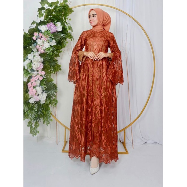GAMIS BRENDA // BAHAN TULLE BORDIR PREMIUM SUPER TEBAL // FULL FURING BAHAN SATIN VELVET // BAJU PESTA // BAJU WISUDA // KEBAYA MODERN // By Pelangi Jaya