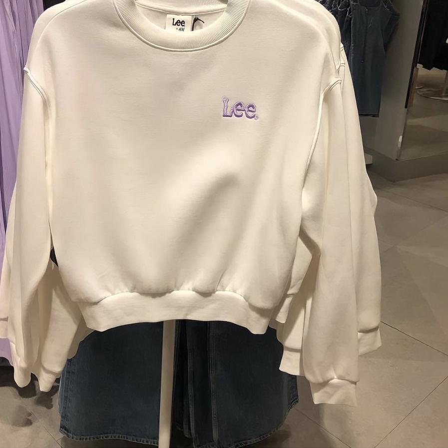 BIG DISKON Lee Sweater crop oversize bahan flece 𝄞 857