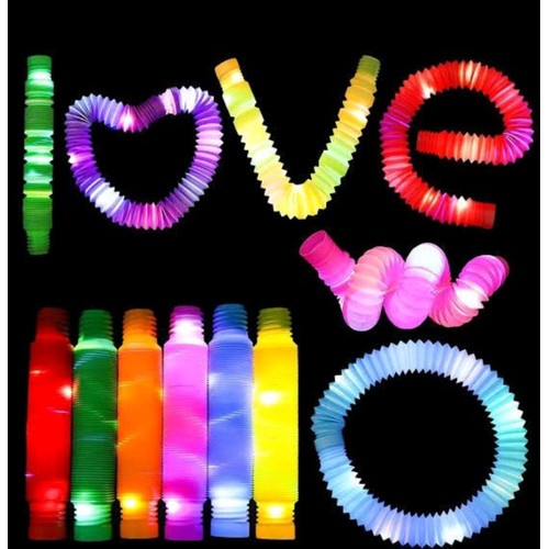 [1 KG 36PCS] BOP MAINAN VIRAL CEV LIGHT UP POP TUBES LED POP PIPES TUBE PIPE STICK PIPA SELANG FIDGET TOY WARNA WARNI