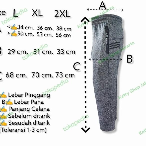 Celana Running 7 8 SPORT Jogger Import - Light Grey, SP-981 (L)