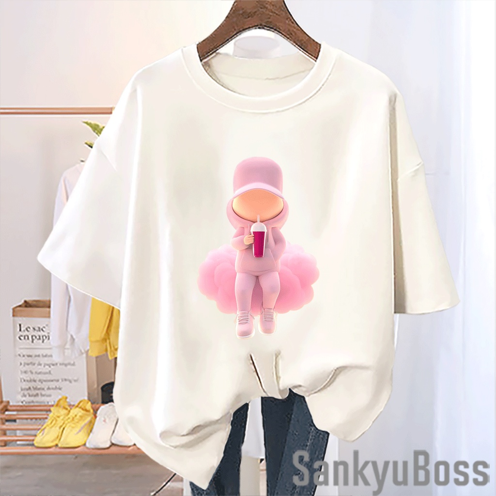 SANKYUBOSS - KAOS IMUT TSHIRT DISTRO / ATASAN WANITA / BAJU PRIA / KAOS UNISEX OVERSIZE LENGAN PENDE