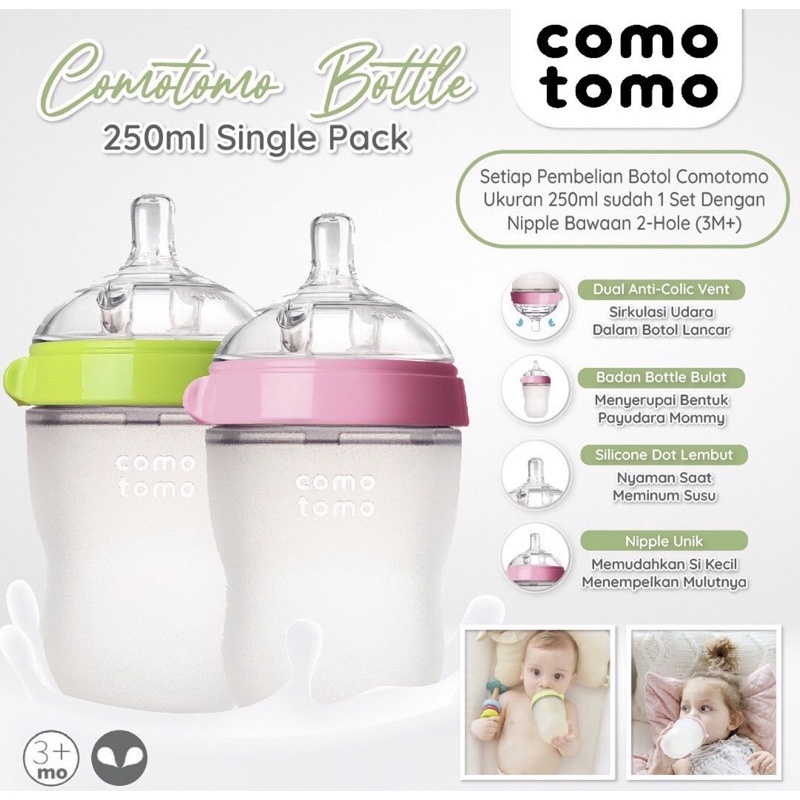 Comotomo Botol Susu 250 ml/BOTOL SUSU COMOTOMO/BOTOL SUSU BAYI