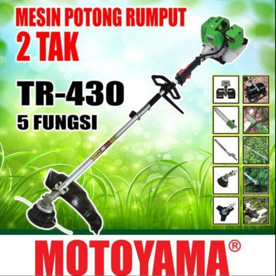 Mesin Potong Rumput MOTOYAMA TR430 5 IN 1 Potong Rumput Multifungsi