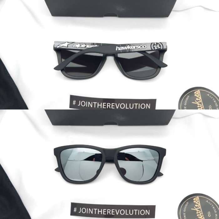 Kacamata Sunglasses Polarized Hawkers Silver Mirror Fullset