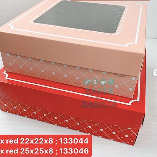 

Dus Kue murah cantik Red/Pink - box kemasan kue - cake box 22cm / 25cm - MERAH PER10PCS, 25CM