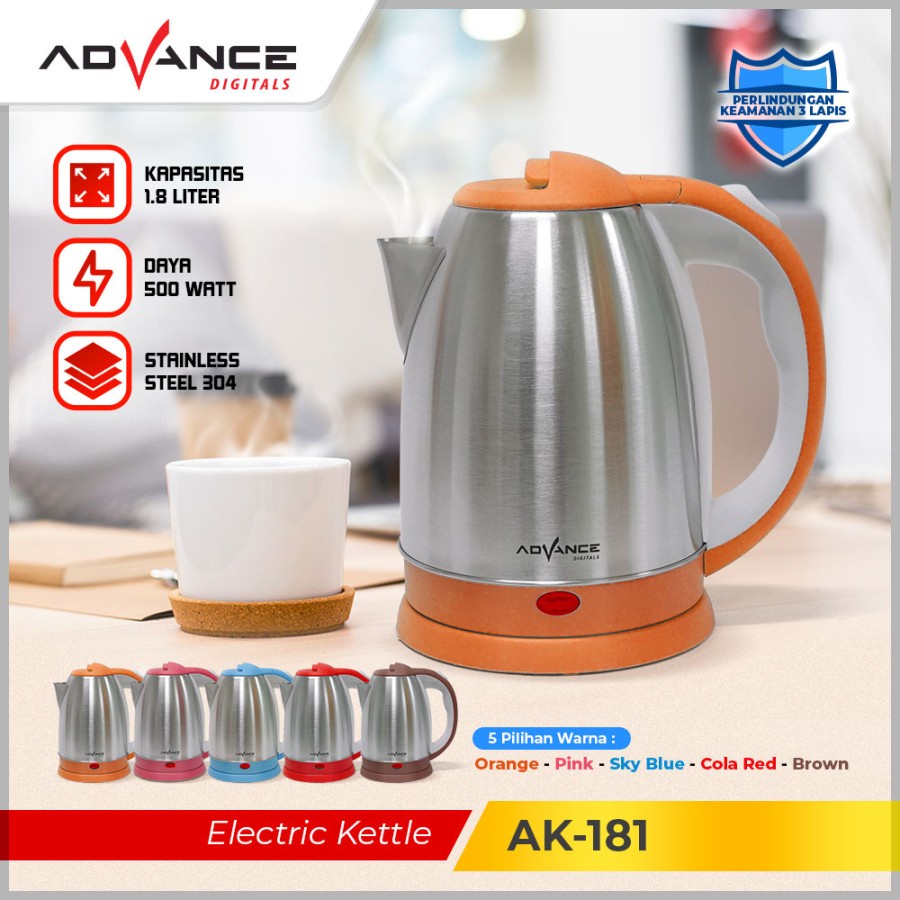 Advance AK-181 Kettle listrik 1.8 L Teko listrik 500W AK181