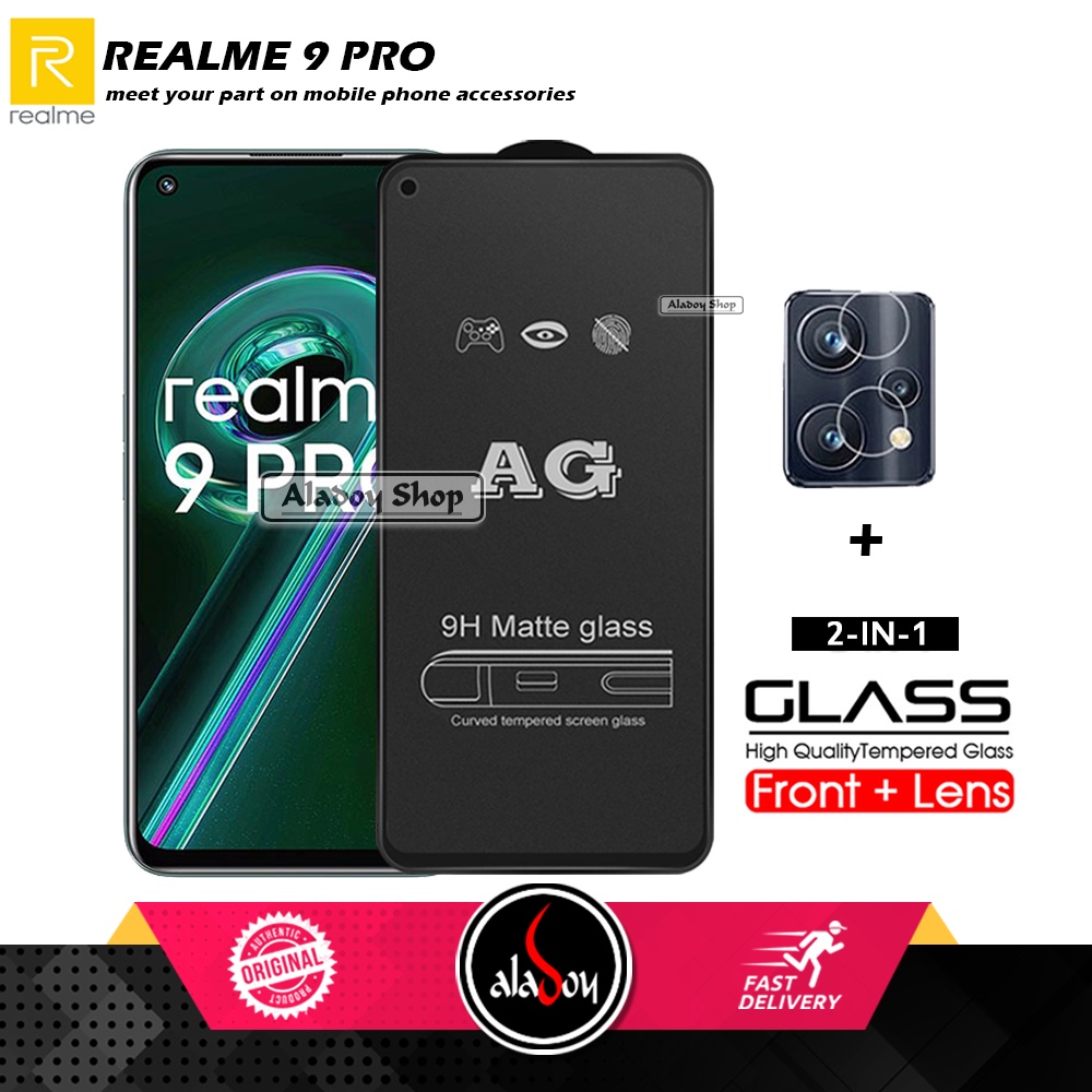 Realme 9 Pro PAKET 2IN1 Tempered Glass Matte Anti Glare Full Layar dan Tempered Glass Kamera