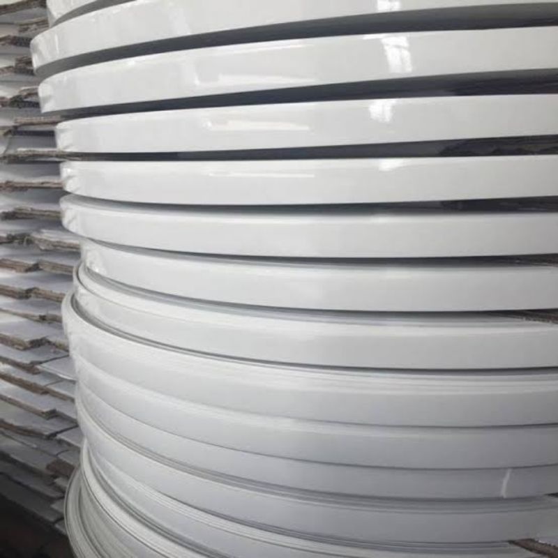 Edging HPL Taco 002G putih glossy kilap lebar 2,2cm tebal 2mm harga per meter