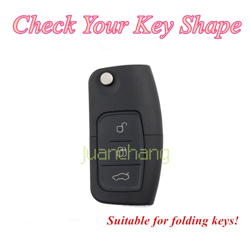 Casing Kunci Mobil Lipat 3 Tombol Bahan TPU Untuk Ford Fiesta Focus 2 Ecosport Kuga Escape Falcon B-Max C-Max