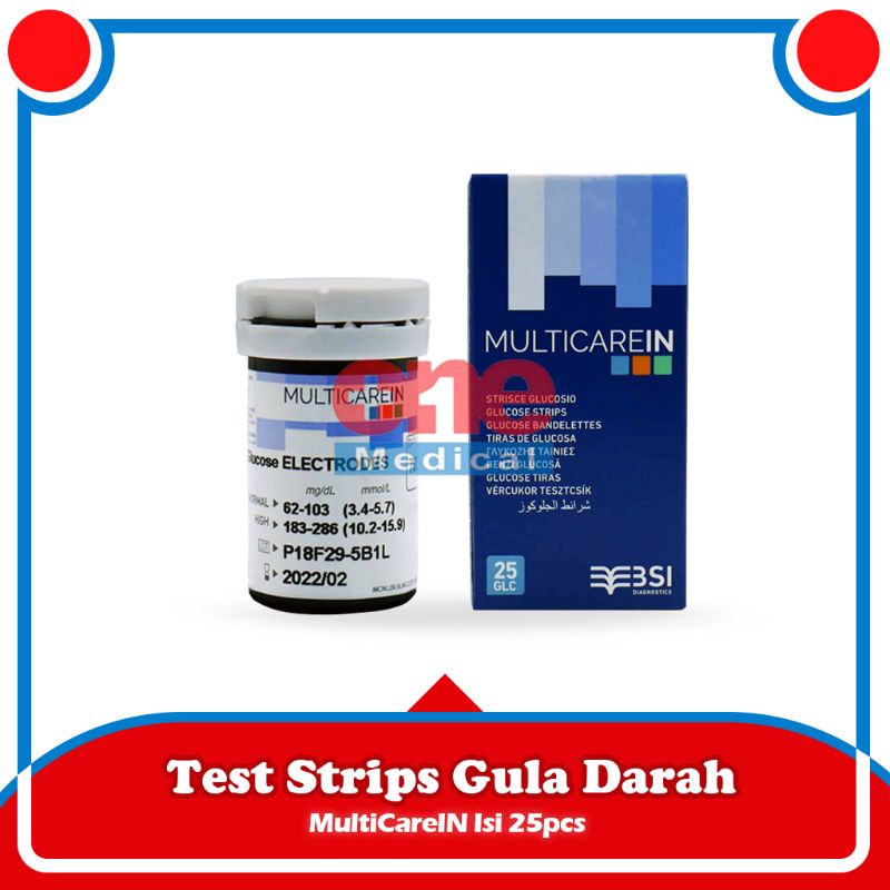 Jual MultiCare in Glucose Test Strip Cek Gula Darah Shopee Indonesia