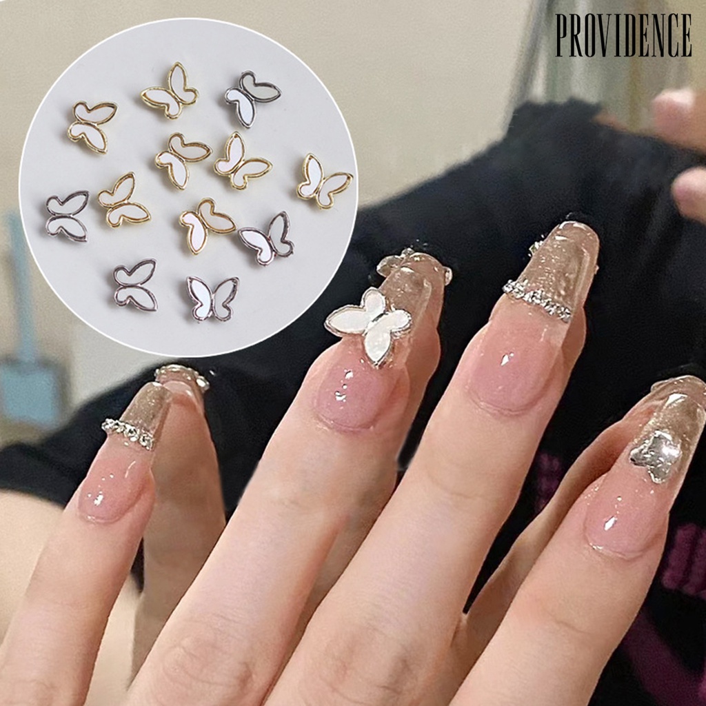 10 Pcs Kupu-Kupu 3D Glitter Shining Tiga Dimensi Nonfalling Untuk Dekorasi Manicure